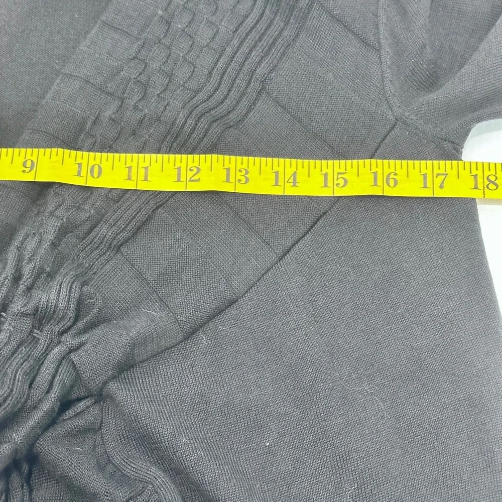 Stella Carakasi‎ Cardigan Tie Front Drape Knit Black Women's Small Elegant - Picture 6 of 7